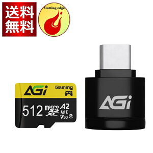 AGI MicroSDXC J[h Type C J[h[_[t TF138 A2 U3 V30 4K C10(ǂݍ݁Eݑx98/70MBs) (128GB/256GB/512GB)