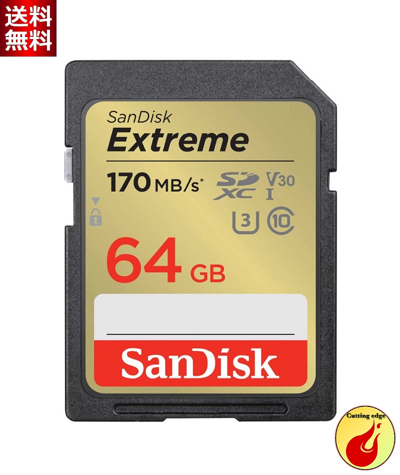  SDカード 64GB SDXC Class10 UHS-I U3 V30 SanDisk Extreme SDSDXV2-064G-GHJIN 新パッケージ