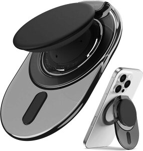 Sinjimoru Magsafe �O���b�v �X�^���h�ɃA�b�v�O���[�h �w�ɗD���� �X�}�z�����O ���߉\�ȃX�^���h ���͎��� 3000G iPhone 16/15/14/13/12�V���[�Y�Ή� M-Tap Tok Stand �i�N���A�u���b�N�^�N���A�z���C�g