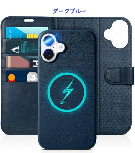 TUCCH iPhone 16 Ή P[X 蒠^ 2 in 1  ACtH[16蒠^P[X O\ [RFIDubLO] J[h|Pbgt uX^h@\ Ռz Sʕی PU 2024N 6.1C