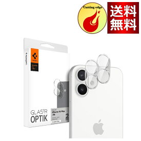 Spigen iPhone16 カメラ保護 iPhone16Plus カメラ保護フィルム 9H硬度強化ガラス iPhone 16/iPhone 16 Plus対応 カメラプロテクター クリスタル・クリア 2枚入