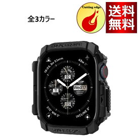 Spigen Apple Watch 10 ケース 46mm AppleWatch10 対応 落下 衝撃 吸収 タフネスデザイン 保護カバー アップルウォッチケース ラギッド・アーマー (マットブラック/ネービーブルー/ダークグレー)
