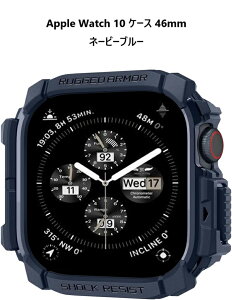 Spigen Apple Watch 10 �P�[�X 46mm AppleWatch10 �Ή� ���� �Ռ� �z�� �^�t�l�X�f�U�C�� �ی�J�o�[ �A�b�v���E�H�b�`�P�[�X ���M�b�h�E�A�[�}�[ (�}�b�g�u���b�N/�l�[�r�[�u���[/�_�[�N�O���[)