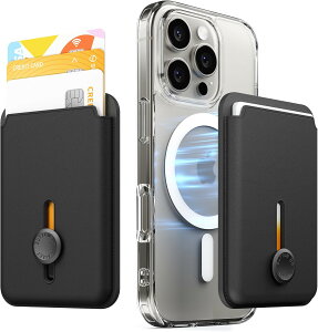 Sinjimoru MagSafe�Ή� �J�[�h�P�[�X ���^ �X���C�h�{�^���� �ő�3�����[ 3100G���� ��ʌnIC�^�b�`�Ή� iPhone 16/15/14/13/12�V���[�Y�Ή� M-Viica Button Wallet �i�S4�J���[�j