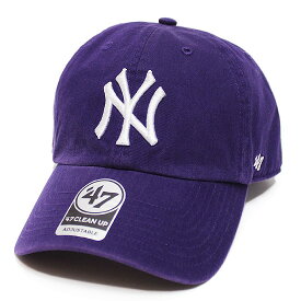 '47 フォーティーセブン ニューヨーク ヤンキース キャップ 帽子 NEWYORK YANKEES '47 CLEAN UP CAP ストリート ベースボール MLB カーブバイザー パープル 紫