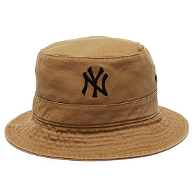 '47 フォーティーセブン ニューヨーク ヤンキース バケットハット NEWYORK YANKEES '47 BUCKET HAT メジャーリーグ MLB ウォッシュ加工 ロゴ刺繍 キャメル