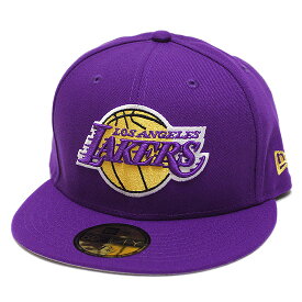 NEW ERA ニューエラ ロサンゼルス レイカーズ 5950キャップ 帽子 LOSANGELES LAKERS 59FIFTY CAP バスケットボール NBA フラットバイザー パープル 紫 7 1/4 7 3/8 7 1/2 7 5/8