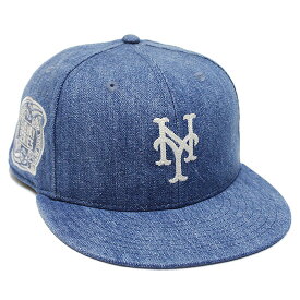 NEW ERA ニューエラ ニューヨーク メッツ 5950 キャップ NEWYORK METS SUBWAY 59FIFTY CAP メジャーリーグ MLB サブウェイシリーズ サイド刺繍 デニム
