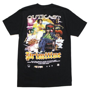 PRIMITIVExOUTKAST �v���~�e�B�ux�A�E�g�L���X�g ����T�V���c AQUEMINI S/S TEE �X�g���[�g �q�b�v�z�b�v �X�P�[�^�[ �o�b�N�v�����g �u���b�N M L XL