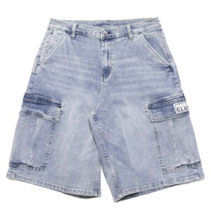 PRO CLUB �v���N���u �f�j���J�[�S�V���[�c �n�[�t�p���c HEAVYWEIGHT BAGGY FIT DENIM CARGO SHORTS �X�g���[�g �o�M�[�V���G�b�g �X�g���b�` ���C�g�u���[ 30 32 34 36