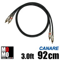 ■カナレ【 CANARE L4E6S 】（黒）RCA オーディオケーブル 3.0ft (92cm)【赤白ペア】