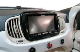 【F500-05BK2-CAN】フィアット500 アバルト595 用 7インチナビ取付キット ブラック（7インチuconnect搭載車 / USB×2個仕様車専用）