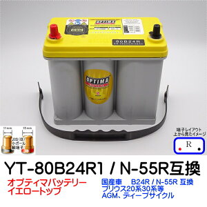 �I�v�e�B�}�o�b�e���[�yOPTIMA�z�C�G���[�g�b�v�@YT-80B24R1 / N-55R�݊� 8070-176 �n�C�X�y�b�N���f���@�A�C�h�����O�X�g�b�v�ԁE�n�C�u���b�g�ԁE�[�d����ԑΉ��yR�^�C�v �[�qJIS�z46B24R/50B24R/55B24