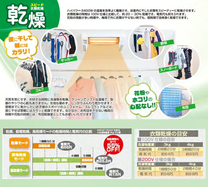 楽天市場 浴室暖房 浴室乾燥 天井用 浴室暖房乾燥 グラファイトヒーター 節電 エコ 梅雨 天井用 ヒートショック 高須産業 浴室換気乾燥暖房機 工事なし Bf 271rga2 高須産業 防水リモコン 送料無料 Souplesse