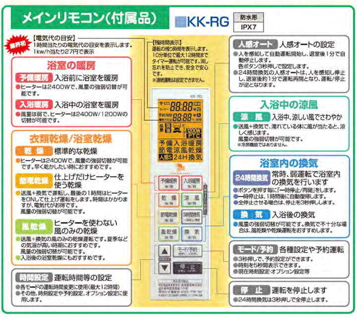 楽天市場 浴室暖房 浴室乾燥 天井用 浴室暖房乾燥 グラファイトヒーター 節電 エコ 梅雨 天井用 ヒートショック 高須産業 浴室換気乾燥暖房機 工事なし Bf 271rga2 高須産業 防水リモコン 送料無料 Souplesse