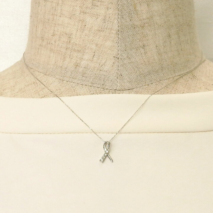 楽天市場】K18WG ダイヤモンド ネックレス 0.1ct 鑑別書付 18金 