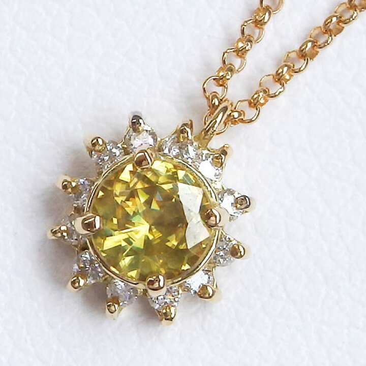 楽天市場】K18 スフェーン ダイヤ取巻き ネックレス 0.37ct  