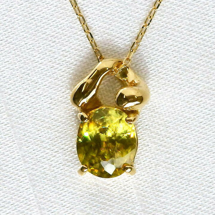 楽天市場】K18 スフェーン ネックレス 0.92ct 希少石 レアストーン  