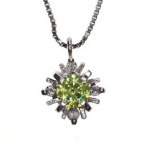 Pt900 デマントイドガーネット ダイヤモンド ネックレス 0.26ct D0.03ct Pt850スライドチェーン45cm 鑑別書付 天然 希少石 レアストーン ガーネット 人気 プラチナ 1月 4月 誕生石