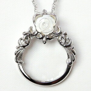 ホワイトシェル ルーペペンダント 4.3倍 拡大鏡 人気 おしゃれ ルーペ ペンダント ネックレス ルーペネックレス ベビーパール パール 真珠 6月 誕生石 可愛い 母の日 敬老の日 プレゼント 還