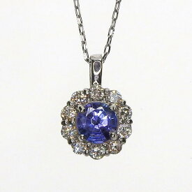 Pt タンザナイト ダイヤモンド ネックレス 0.16ct D0.10ct 40cm 鑑別書付 希少石 レアストーン 人気 プラチナ 12月 4月 誕生石