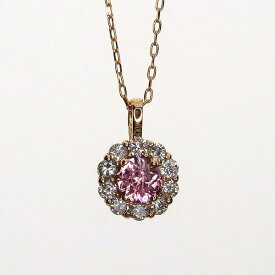 K18PG パパラチアサファイア ダイヤモンド ネックレス 0.13ct D0.10ct 40cm 鑑別書付 希少石 レアストーン 人気 18金 ピンクゴールド サファイア 9月 4月 誕生石