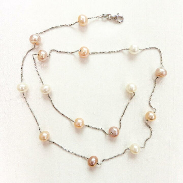 楽天市場】【10%OFF】SV 淡水パール ステーション ネックレス マルチ 