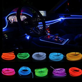 LED有機ELワイヤーネオン LEDライト USB式 車内装飾用 防水 5m 車用イルミネーション ネオンライト 自転車 ロープライト パーティー 全8色