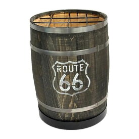 【日本製】傘立て ROUUTE66 Φ30×H42cm / ディスプレイ 収納 コーヒー樽ヒノキ 木箱 木樽 物入れ インテリア アメリカン雑貨