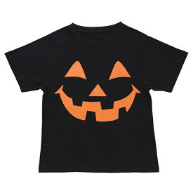 【ハロウィン】パンプキンTシャツ〈ブラック〉Lサイズ着丈71cm　/　ハロウィン 衣裳 店頭 季節 イベント 展示 フォトブース フォトスポット 店舗装飾 販促