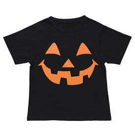 【ハロウィン】パンプキンTシャツ〈ブラック〉Mサイズ着丈66cm　/　ハロウィン 衣裳 店頭 季節 イベント 展示 フォトブース フォトスポット 店舗装飾 販促