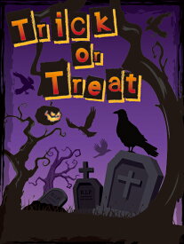 【ハロウィン】バックスクリーンシート〈パープルハロウィン〉H240×W175cm　/　秋 ハロウィン パンプキン 壁 POP 飾り 販促