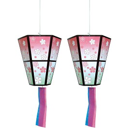【桜】ペーパーボンボリ2個セット H30×W16cm / 春 お花見 桜 ディスプレイ 飾り 桜装飾 店舗装飾 販促 デコレーション イベント