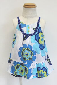 【Carter's カーターズ】チュニック&ブルードットホットパンツ上下2点セット☆ブルーフラワー【sm15-17】【ラッピング不可】