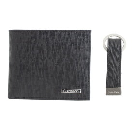 カルバンクライン Calvin Klein 二つ折り財布 キーリング セット レザー ロゴプレート カジュアル メンズ 31ck330014 BOX付