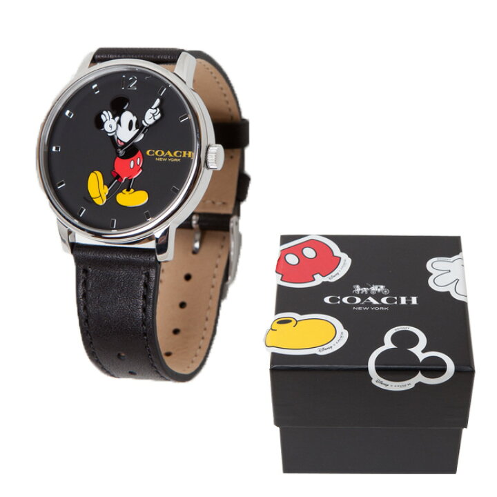 楽天市場 コーチ Coach 時計 レディース腕時計 純正box付き Coach X Disney ディズニー コラボ ミッキー アナログ時計 W6232 Blk サウスコースト