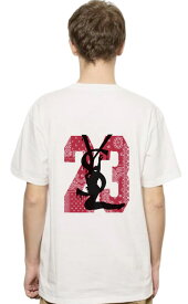 T-shirt Tシャツ tシャツ 春 夏 半袖 お洒落 ストリート系 白 HIPHOP 西海岸 チカーノ ロゴ バックプリント かっこいい かわいい シンプル ペイズリー柄 バンダナ柄 お出かけ 運動着 パジャマ プレゼント 誕生日 ギフト 彼氏 彼女 B系 レディース 映え