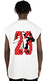 【Black Blood Brothers】Tシャツ tシャツ 半袖 メンズ カットオフ 切りっぱなし お洒落 おしゃれ スポーツ ヒップホップ系 ダンス衣装 夏 春 運動 バスケ ストリート系 ジョーダン かっこいい タンクトップ ロゴ 白 バスケウェア ランニングウェア ダイエット ダンク 23