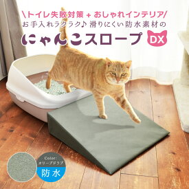 にゃんこスロープDX 防水 老猫 シニア猫 子猫ちゃん 猫用トイレ 段差解消スロープ【ねこ 猫 猫用 猫用品 トイレ 失敗対策 介護用品 段差解消 シングル クッション おしゃれ 北欧デザイン SDGs 使い捨てない トイレ ステップ スロープ ペットスロープ トイレスロープ】