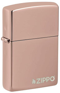 Zippo High Polish Rose Gold Zippo Logo Pocket Lighter
