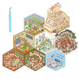 ハウス ステッカー 3D シーンシール おもちゃ コラージュ シール 可愛い 造景シール 立体面白い 手帳 DIY 紙 ドールハウス ミニチュア 手作りキット クリスマス おもしろグッズ おしゃれ プレゼント 漫画シーンステッカー