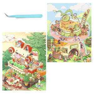 造景シール 紙ドールハウス ハウスステッカー 大型 協力パズル 可愛い シール コラージュ素材 3dハウス 面白い シーンシール 初心者