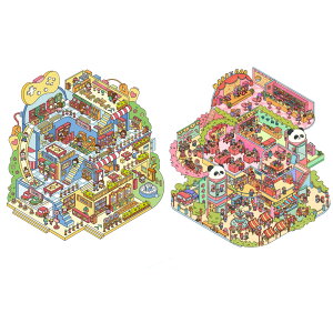 ハウスステッカー 3D セット 初心者向け キャラクター 貼り直し可能 ミニチュアトイビルディング 造景シール シーンシール 紙 ドールハウス ミニチュア模型 立体 手帳用シール 可愛い スト