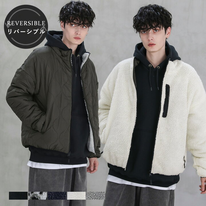 楽天市場】ジャケット メンズ ボア ビッグシルエット リバーシブル 
