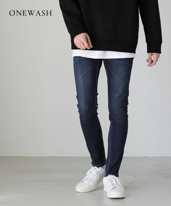 楽天市場 スキ二 メンズ デニム ジーンズ ボトムス スキニーデニム デニムパンツ ストレッチ ジーパン フィット スキニーパンツ スーパースキニー メンズファッション ワンウォッシュ ブリーチ ブルー 春 夏 秋 冬 パンツ Soyous ソユーズ