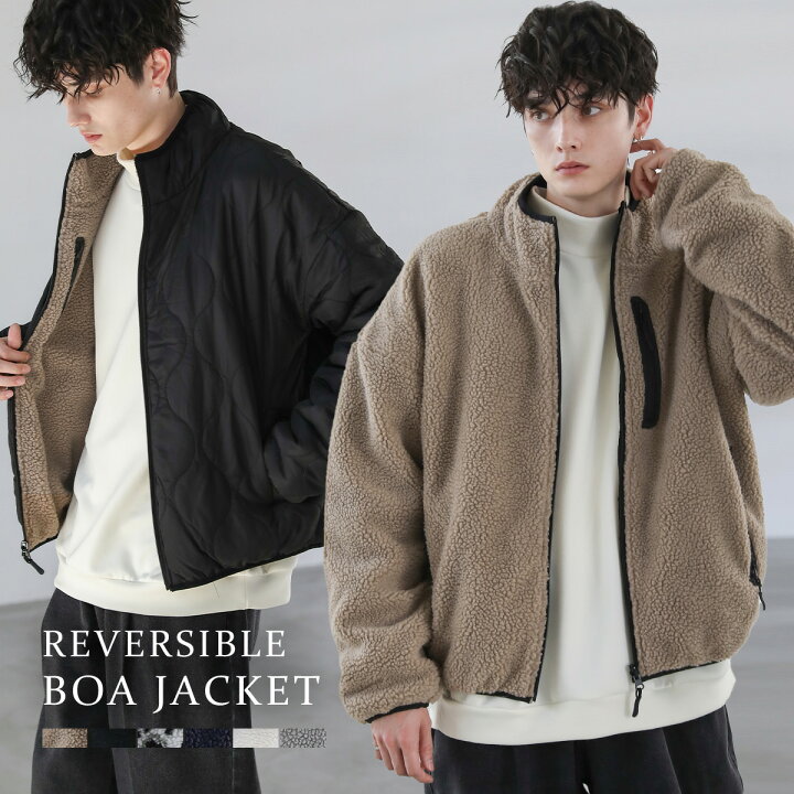 楽天市場】ジャケット メンズ ボア ビッグシルエット リバーシブル 