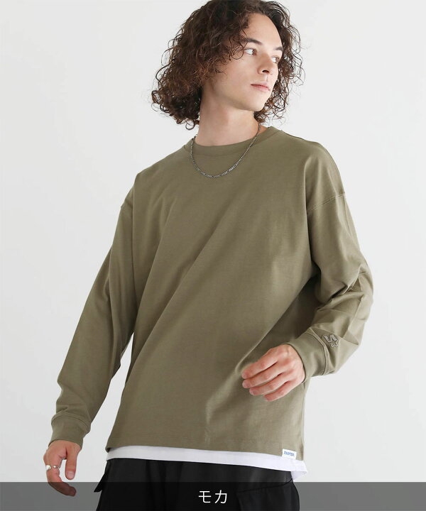 楽天市場】Tシャツ メンズ 長袖 ロンT ロンティー ワンポイント ロゴ 