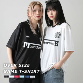 〓予約販売・6月中旬発送予定〓　シャツ Tシャツ メンズ 春 夏 半袖 ドライタッチ スポーティー オーバーサイズ 襟配色 ロゴプリント ゲームシャツ ルーズフィット ユニフォームシャツ MSG M L XL