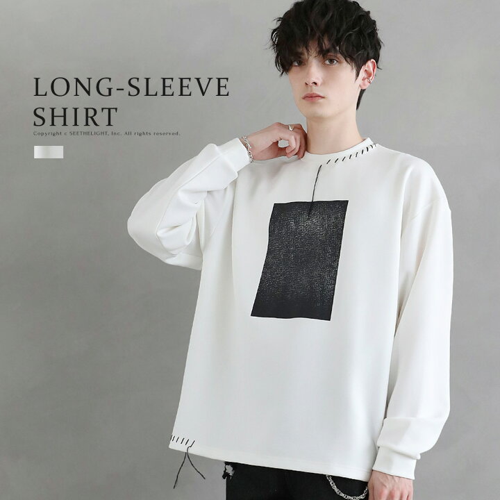 楽天市場】Tシャツ メンズ 長袖 ロンT 秋 秋服 プリント ステッチ 