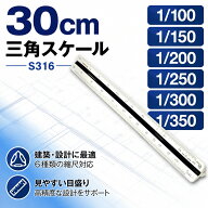 takeda 三角スケール エリート 30cm【S316】1/100 1/150 1/200 1/250 1/300 1/350 ABS樹脂製 ソフトケー…